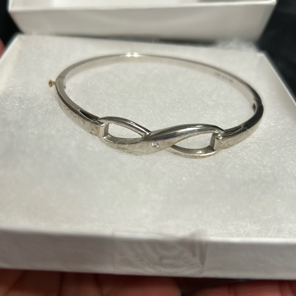 Sterling Silver Infinity Bangle Bracelet - image 1